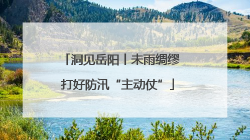 洞见岳阳丨未雨绸缪 打好防汛“主动仗”