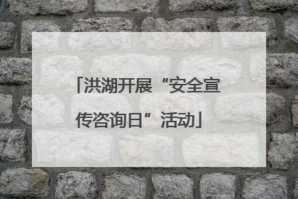 洪湖开展“安全宣传咨询日”活动