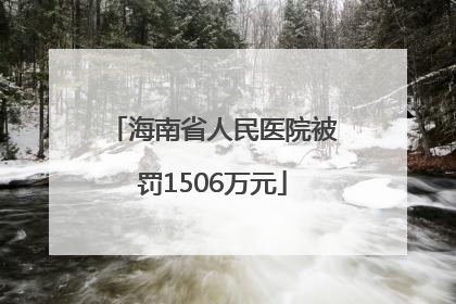 海南省人民医院被罚1506万元