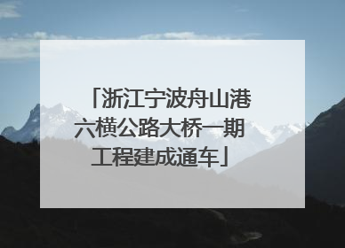 浙江宁波舟山港六横公路大桥一期工程建成通车