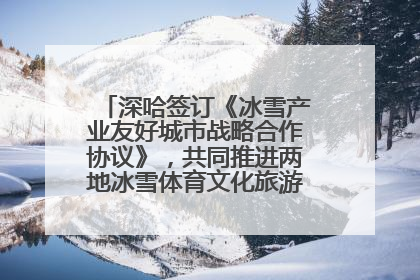 深哈签订《冰雪产业友好城市战略合作协议》，共同推进两地冰雪体育文化旅游高质量发展