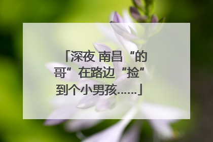 深夜 南昌“的哥”在路边“捡”到个小男孩……