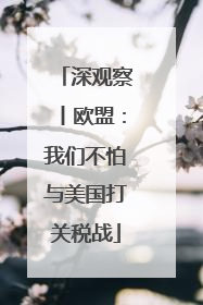 深观察丨欧盟：我们不怕与美国打关税战