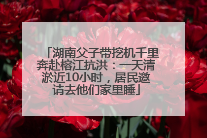 湖南父子带挖机千里奔赴榕江抗洪：一天清淤近10小时，居民邀请去他们家里睡