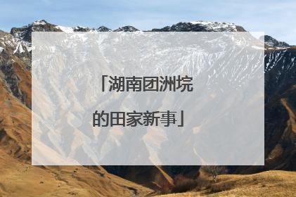 湖南团洲垸的田家新事