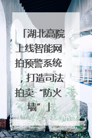 湖北高院上线智能网拍预警系统，打造司法拍卖“防火墙”