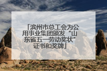 滨州市总工会为公用事业集团颁发“山东省五一劳动奖状”证书和奖牌
