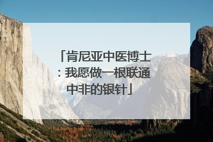 肯尼亚中医博士：我愿做一根联通中非的银针