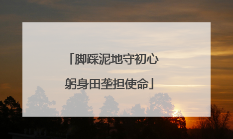 脚踩泥地守初心 躬身田垄担使命