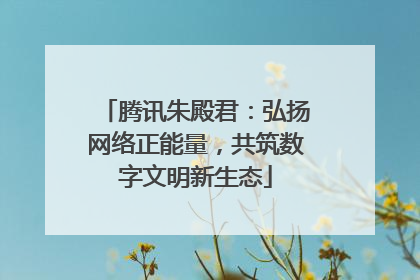 腾讯朱殿君：弘扬网络正能量，共筑数字文明新生态