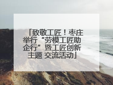 致敬工匠！枣庄举行“劳模工匠助企行”暨工匠创新主题 交流活动