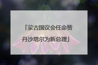蒙古国议会任命赞丹沙塔尔为新总理
