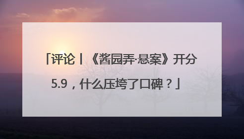 评论丨《酱园弄·悬案》开分5.9，什么压垮了口碑？