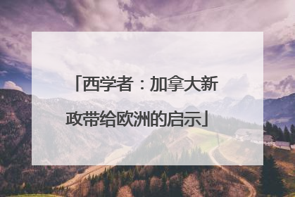 西学者：加拿大新政带给欧洲的启示