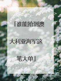 谁能抢到澳大利亚海军这笔大单