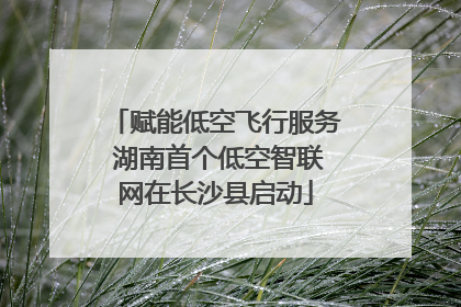 赋能低空飞行服务 湖南首个低空智联网在长沙县启动
