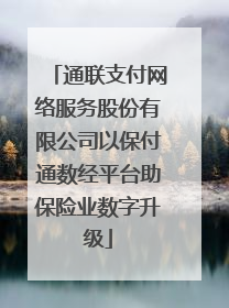通联支付网络服务股份有限公司以保付通数经平台助保险业数字升级