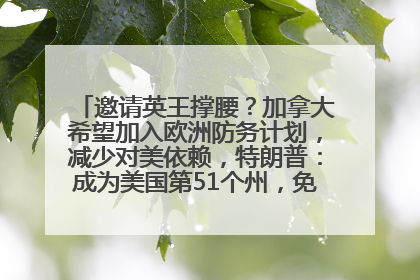 邀请英王撑腰？加拿大希望加入欧洲防务计划，减少对美依赖，特朗普：成为美国第51个州，免费用“金穹”
