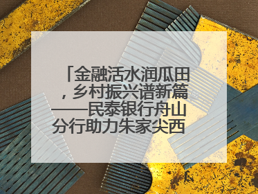 金融活水润瓜田，乡村振兴谱新篇——民泰银行舟山分行助力朱家尖西瓜甜蜜升级