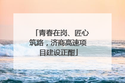青春在岗、匠心筑路，济商高速项目建设正酣