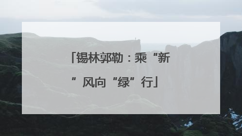 锡林郭勒：乘“新”风向“绿”行