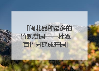 闽北品种最多的竹观赏园——杜潭百竹园建成开园
