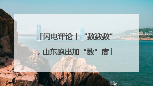 闪电评论丨“数数数”，山东跑出加“数”度