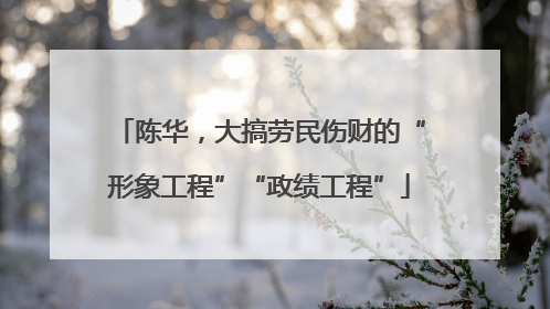 陈华，大搞劳民伤财的“形象工程”“政绩工程”