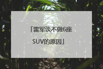 雷军谈不做6座SUV的原因
