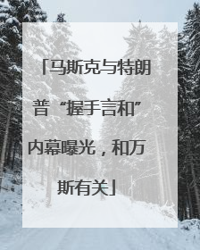 马斯克与特朗普“握手言和”内幕曝光，和万斯有关