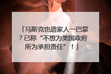马斯克也遭家人一巴掌？已称“不想为美国政府所为承担责任”！