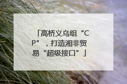 高桥义乌组“CP”，打造湘非贸易“超级接口”