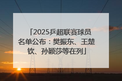 2025乒超联赛球员名单公布：樊振东、王楚钦、孙颖莎等在列