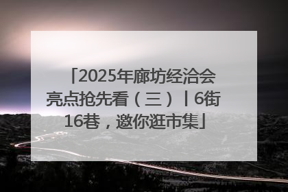 2025年廊坊经洽会亮点抢先看（三）丨6街16巷，邀你逛市集