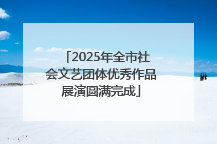 2025年全市社会文艺团体优秀作品展演圆满完成
