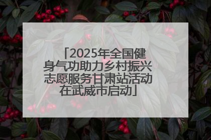2025年全国健身气功助力乡村振兴志愿服务甘肃站活动在武威市启动