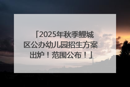 2025年秋季鲤城区公办幼儿园招生方案出炉！范围公布！