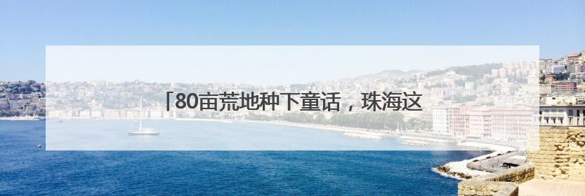 80亩荒地种下童话，珠海这对夫妻“为了家乡我愿意”